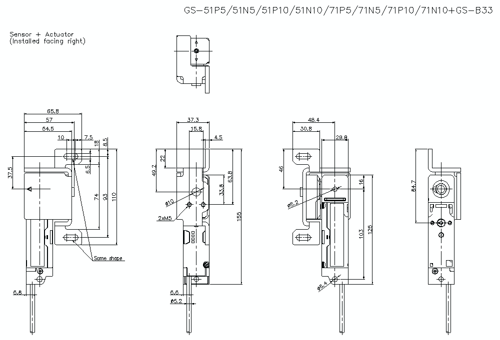GS-51/71/B33 Dimension