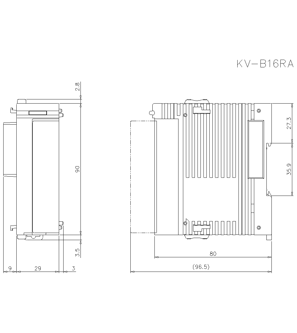 KV-B16RA&nbsp;Dimension