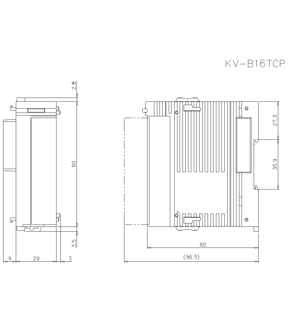 KV-B16TCP Dimension