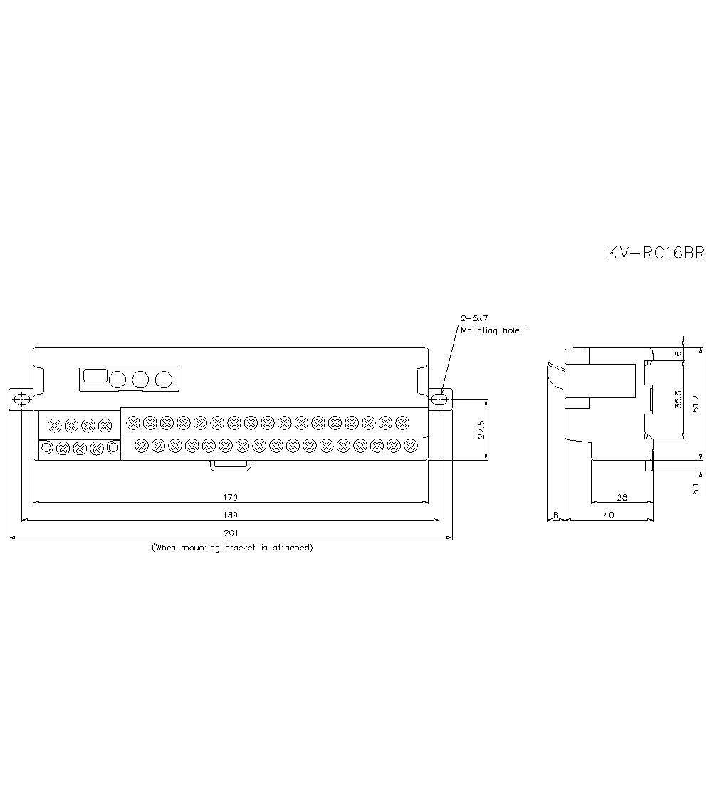 KV-RC16BR Dimension