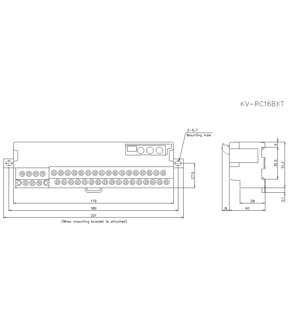 KV-RC16BXT Dimension