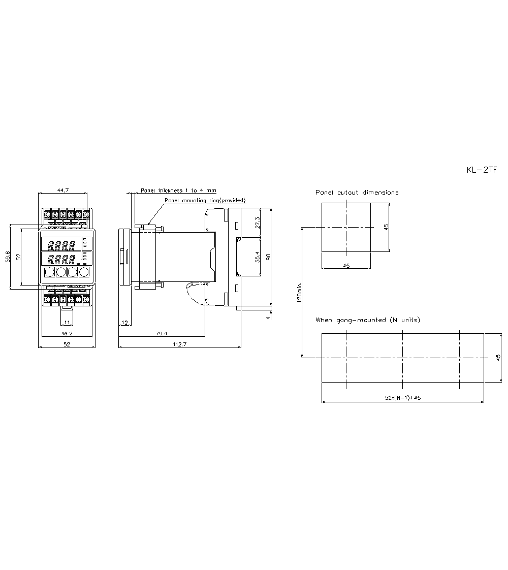 KL-2TF Dimension
