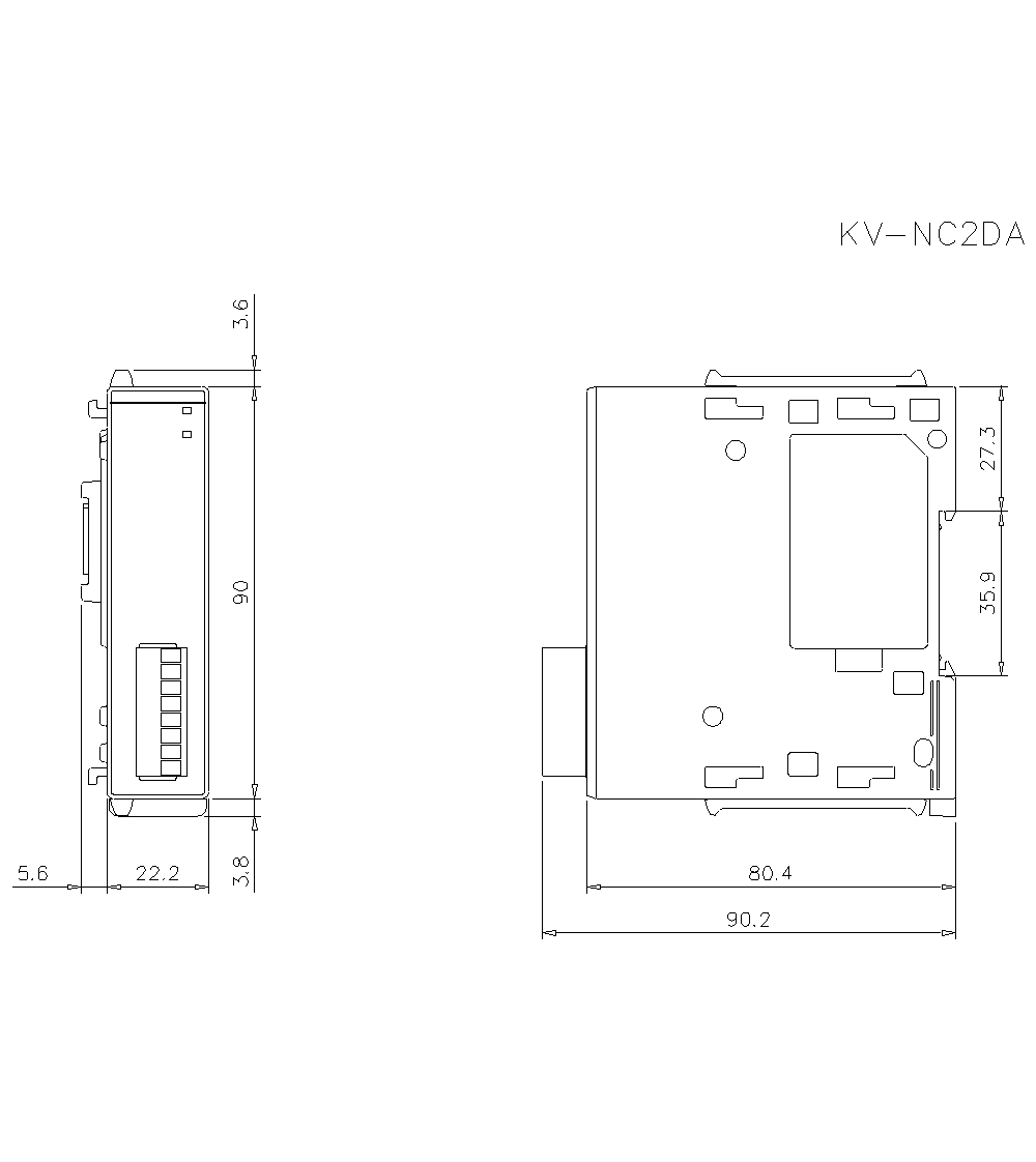 KV-NC2DA Dimension