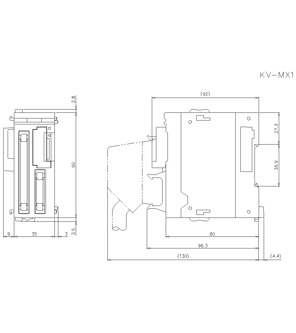 KV-MX1&nbsp;Dimension