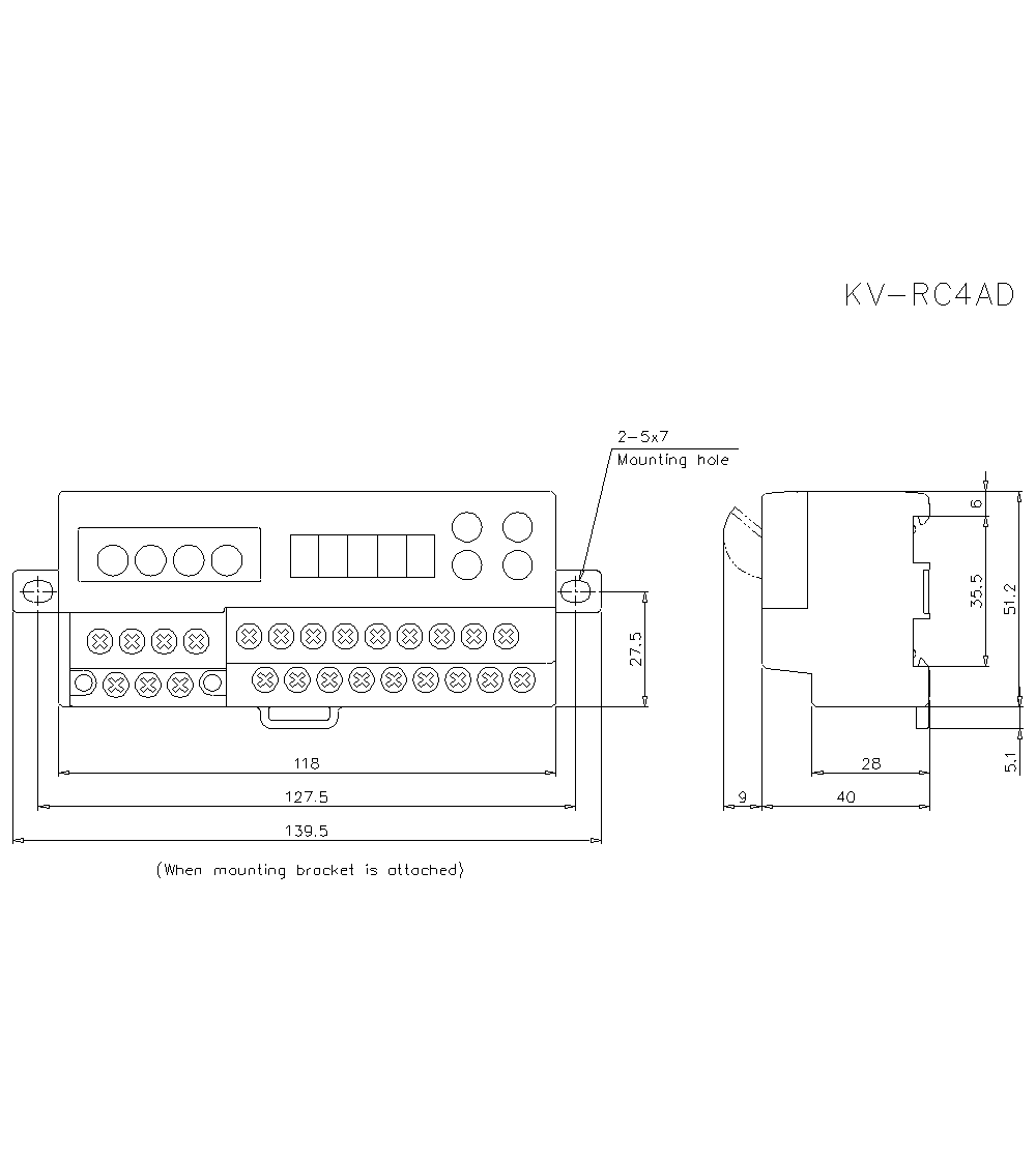 KV-RC4AD Dimension