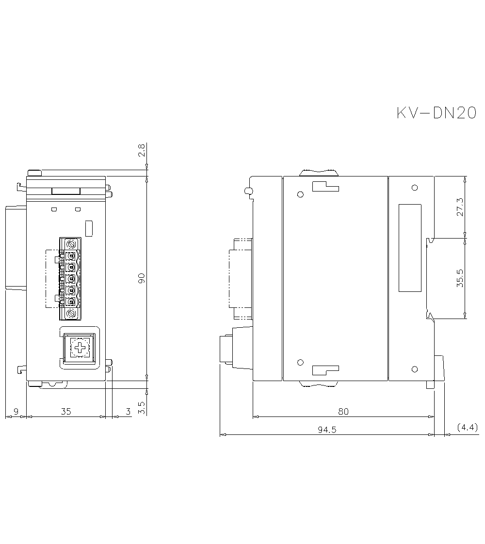 KV-DN20 Dimension