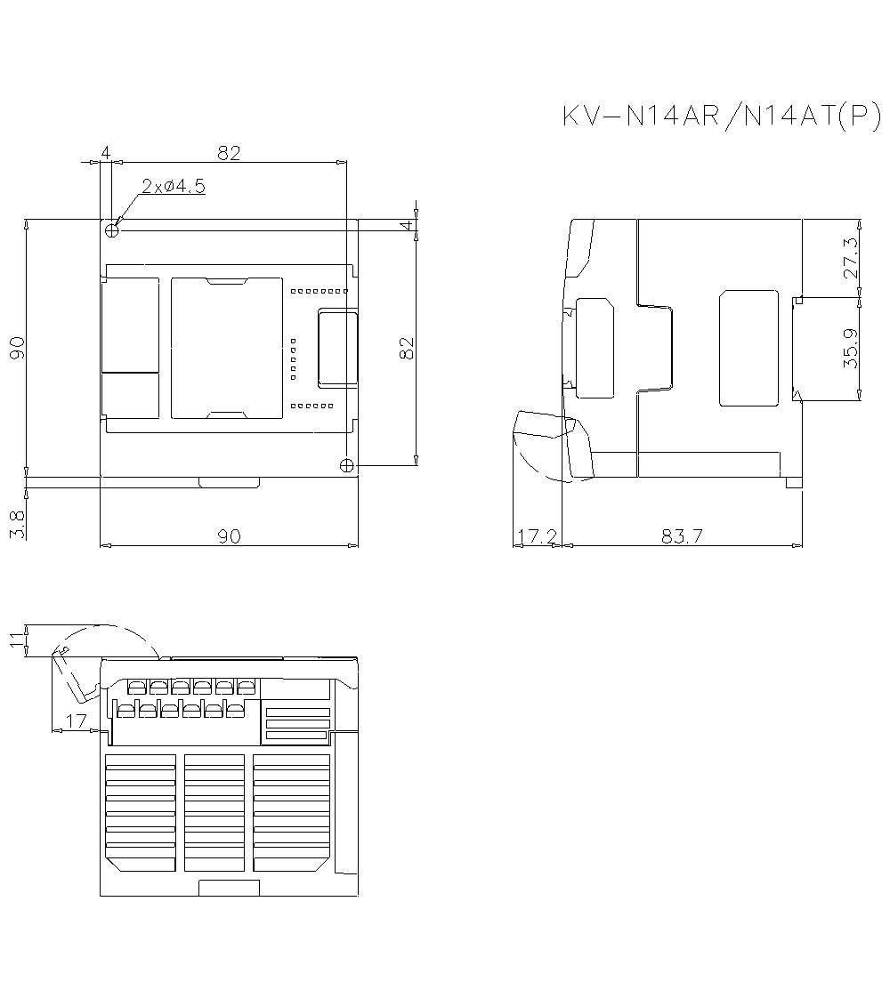 KV-N14AR/N14AT/N14ATP Dimension