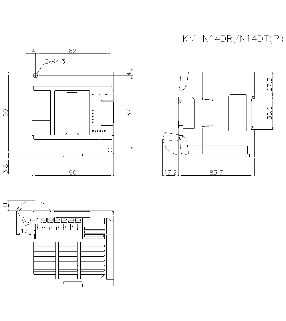 KV-N14DR/N14DT/N14DTP  Dimension