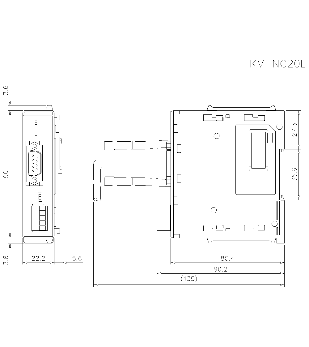 KV-NC20L Dimension