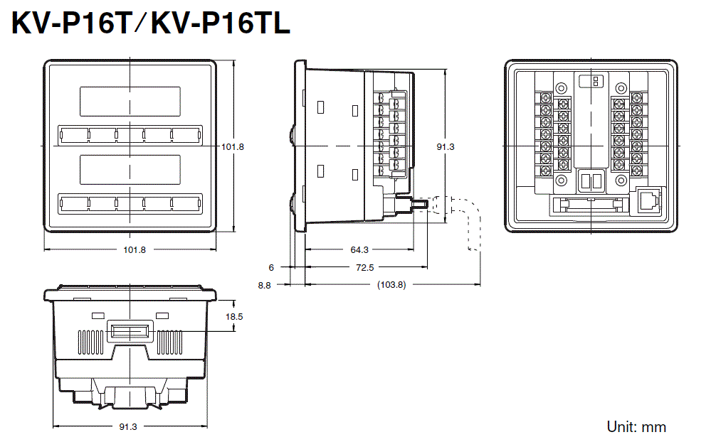 KV-P16T(TL)&nbsp;Dimension