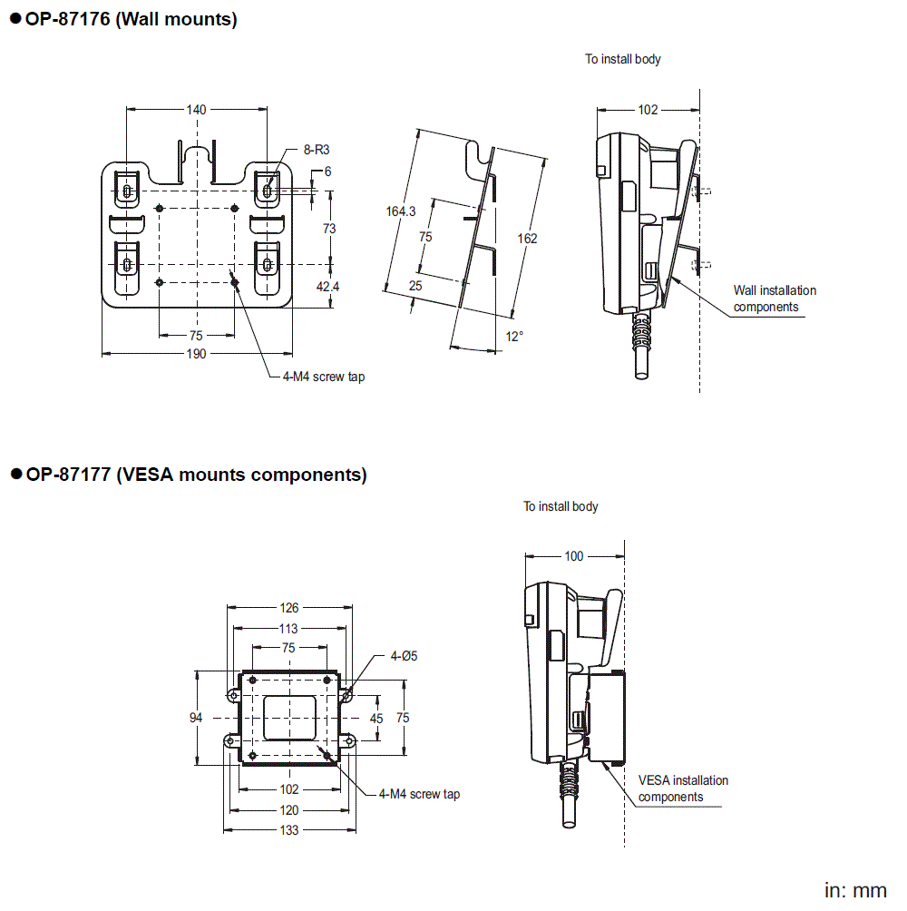 OP-87176/OP-87177 Dimension