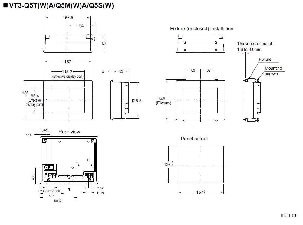 VT3-Q5X(W)X Dimension