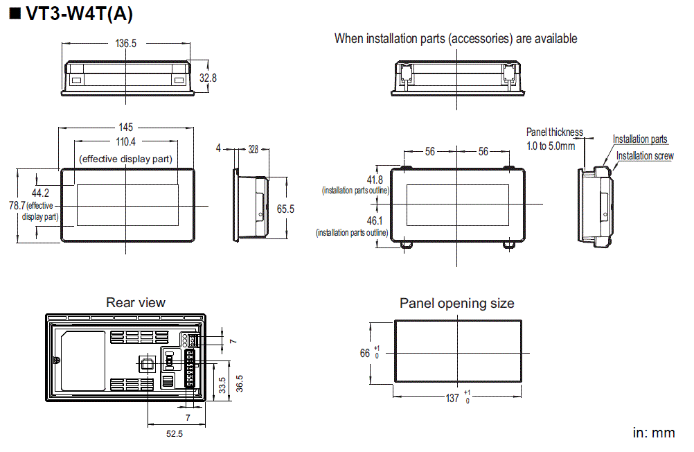 VT3-W4T(A)&nbsp;Dimension