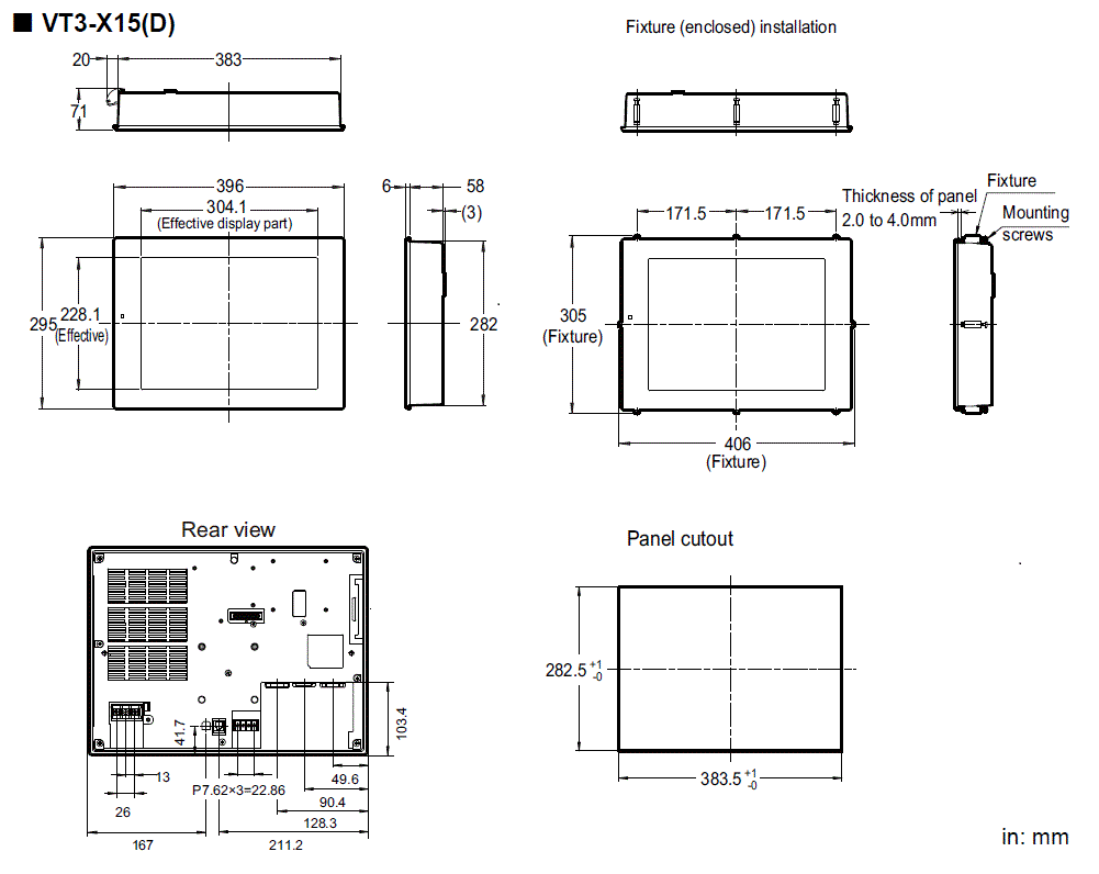 VT3-X15(D)&nbsp;Dimension