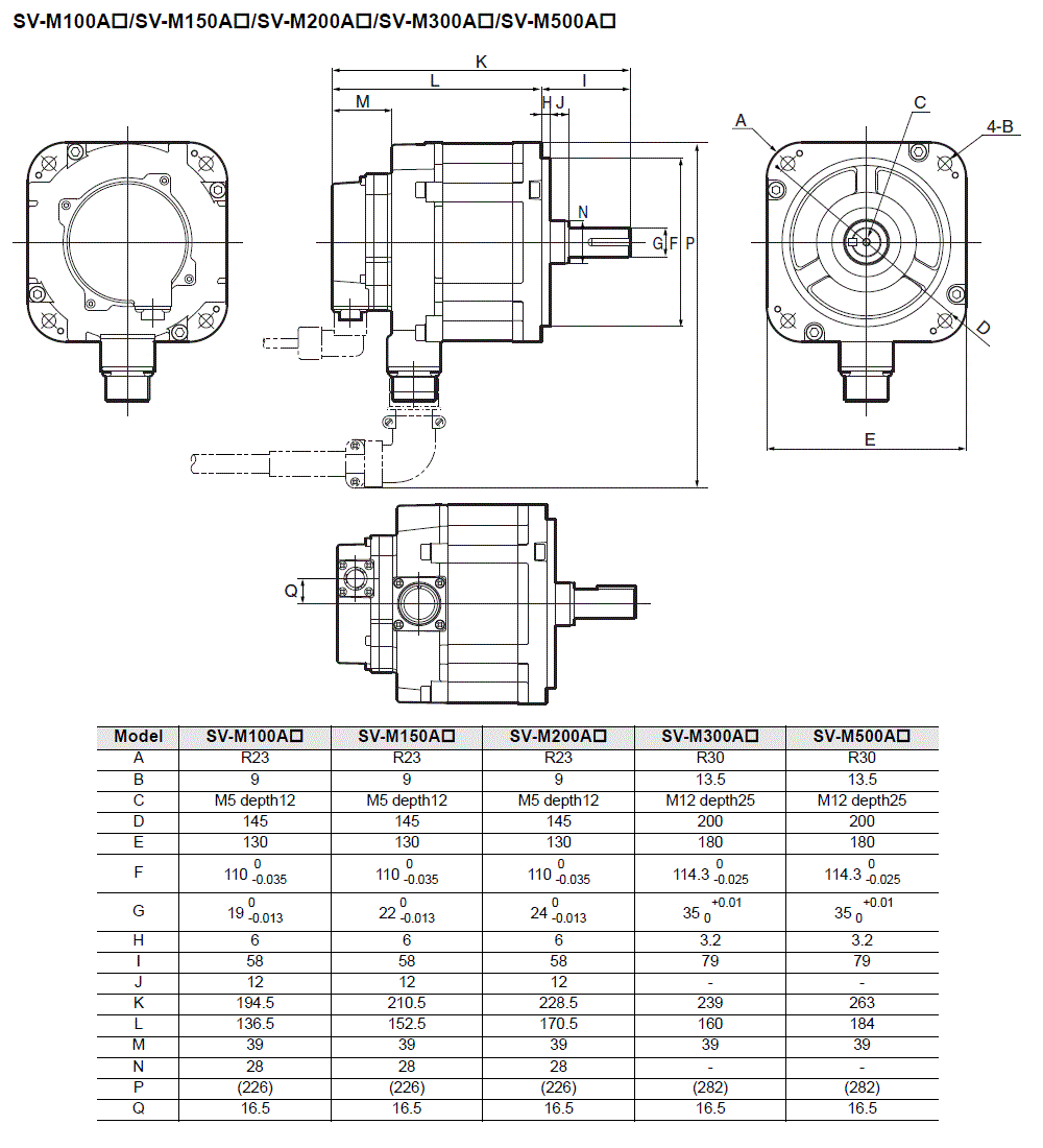 SV-M100/M150/M200/M300/M500 Dimension