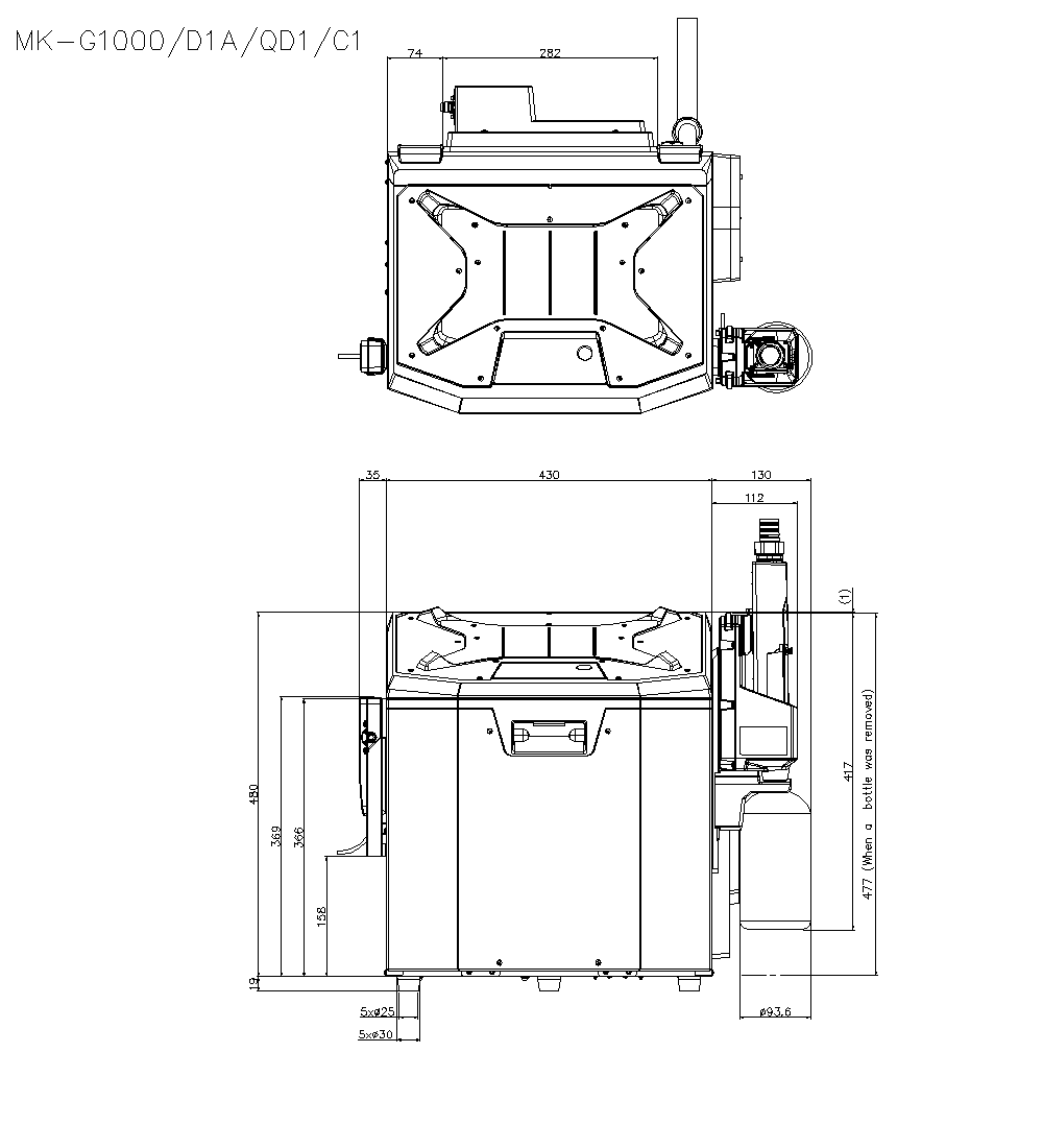 MK-G1000/MF/PW/PY/SA/SF/G1100/GE100/D1A/QD1/C1 Dimension 01