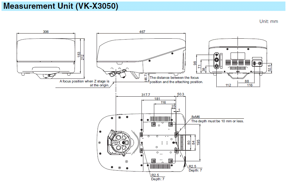 VK-X3050 Dimension