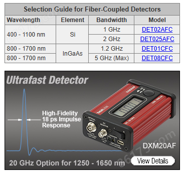 Thorlabs DET08CFC/M - 铟镓砷光电探测器