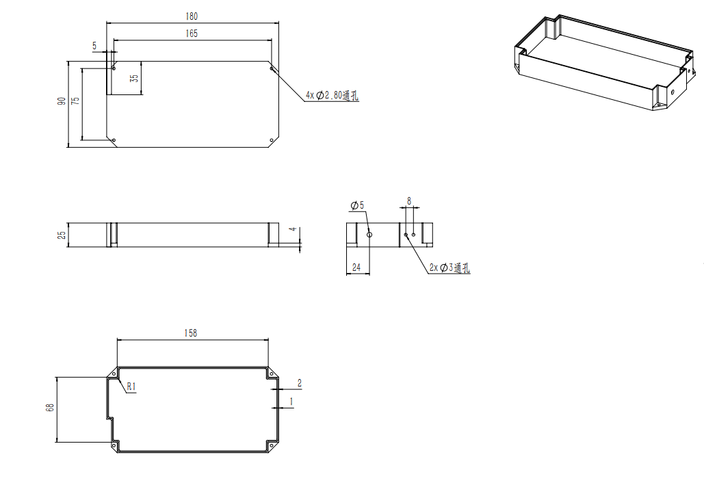 7位步进可调光延迟线尺寸图 7位步进可调光延迟线尺寸图