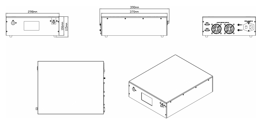 2um超短脉冲光纤激光器机械尺寸