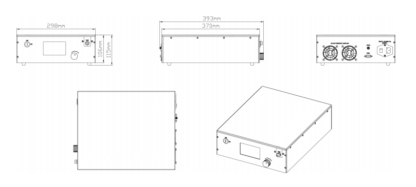 1um超短脉冲光纤激光器机械尺寸