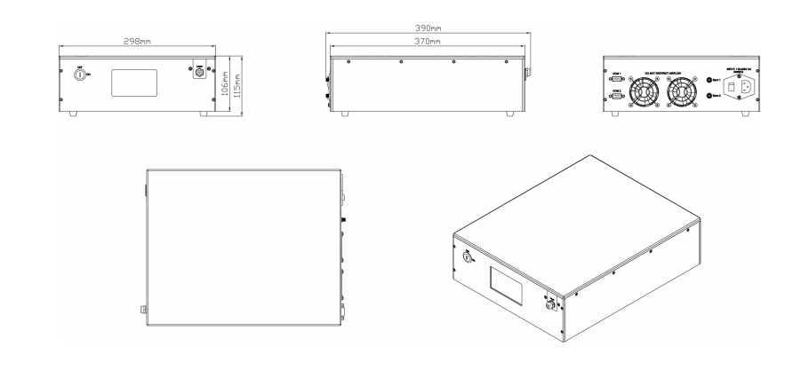 1.5um超短脉冲光纤激光器的机械尺寸