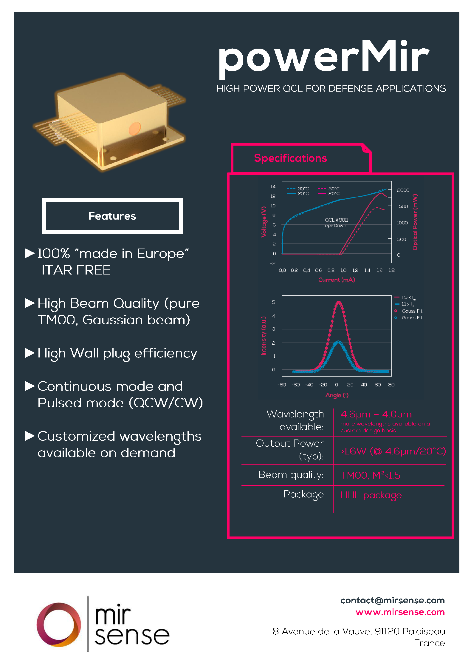 中红外量子级联激光器